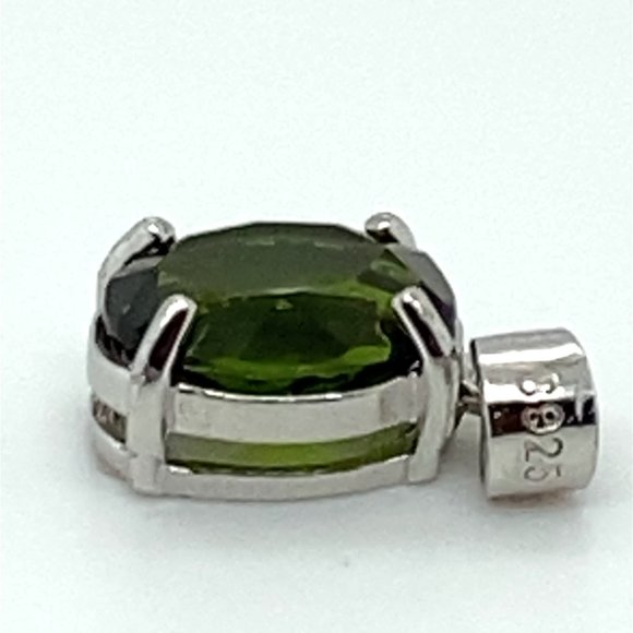 Chrome Tourmaline 1.55ct White Gold Finish Solid 925 Sterling Silver Pendant - Picture 5 of 7